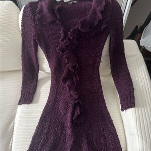 Roz & Ali Deep Purple Textured Sweater